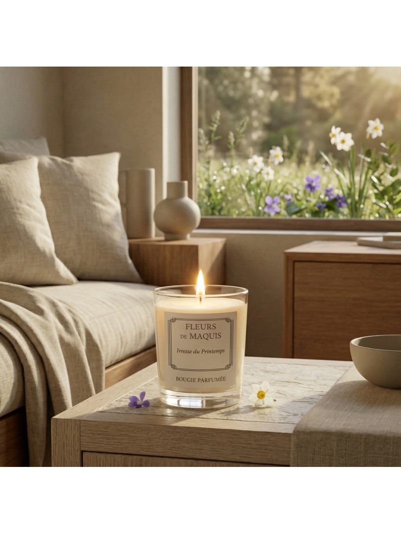 Ivresse du Printemps, une bougie florale inspirée par la délicatesse de la narcisse.