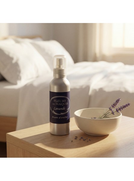 Lavande, une brume d’oreiller apaisante à la douceur équilibrée par le lavandin.