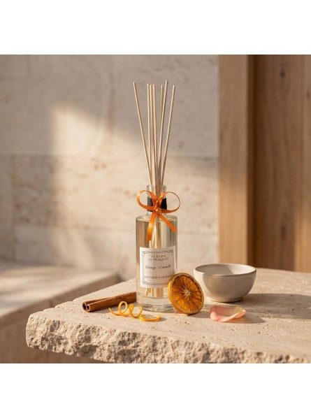 Orange Cannelle, un diffuseur d’ambiance chaleureux et épicé aux accents d’agrumes gourmands.