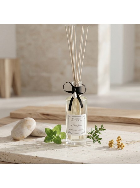 Au Fil du Fleuve, un diffuseur d’ambiance frais et fluide inspiré par l’eau et la végétation.