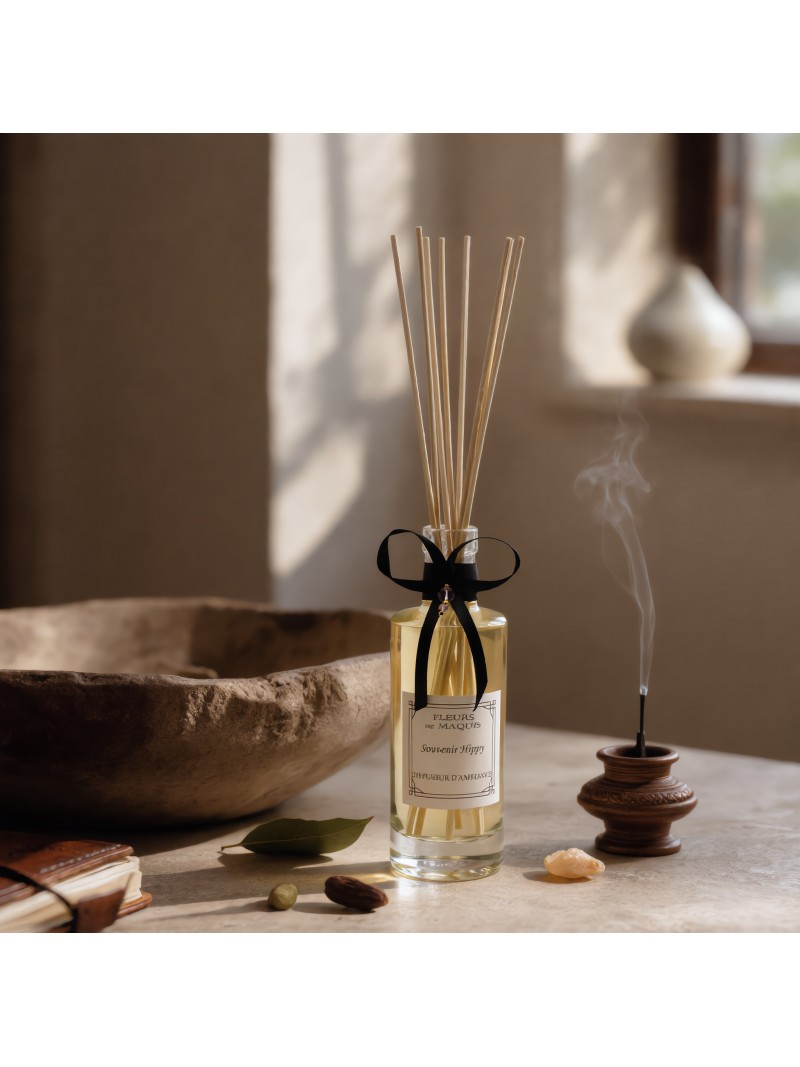 Souvenir Hippy, un diffuseur d’ambiance libre et enveloppant aux accents bohèmes et chaleureux.