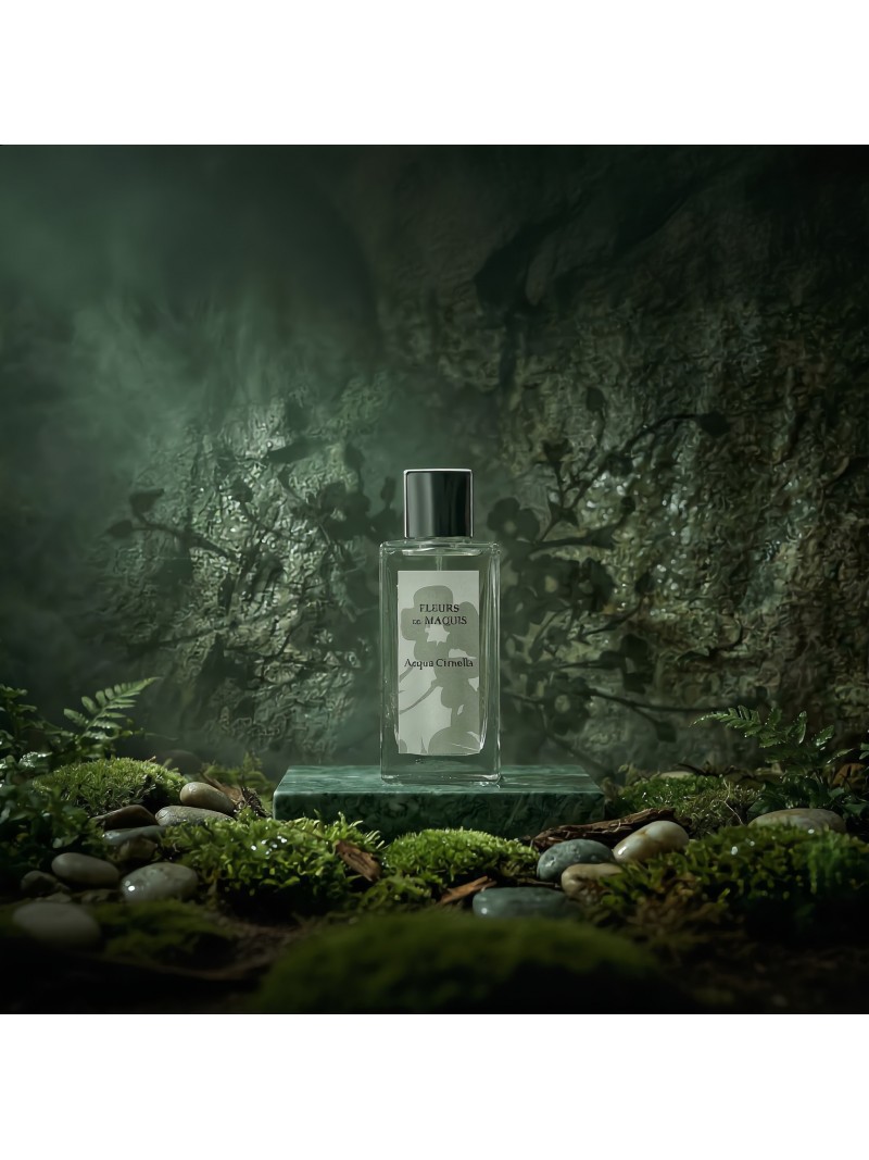 Acqua Cirnella, un parfum de créateur parfumeur frais et raffiné inspiré du maquis corse et du cyste.