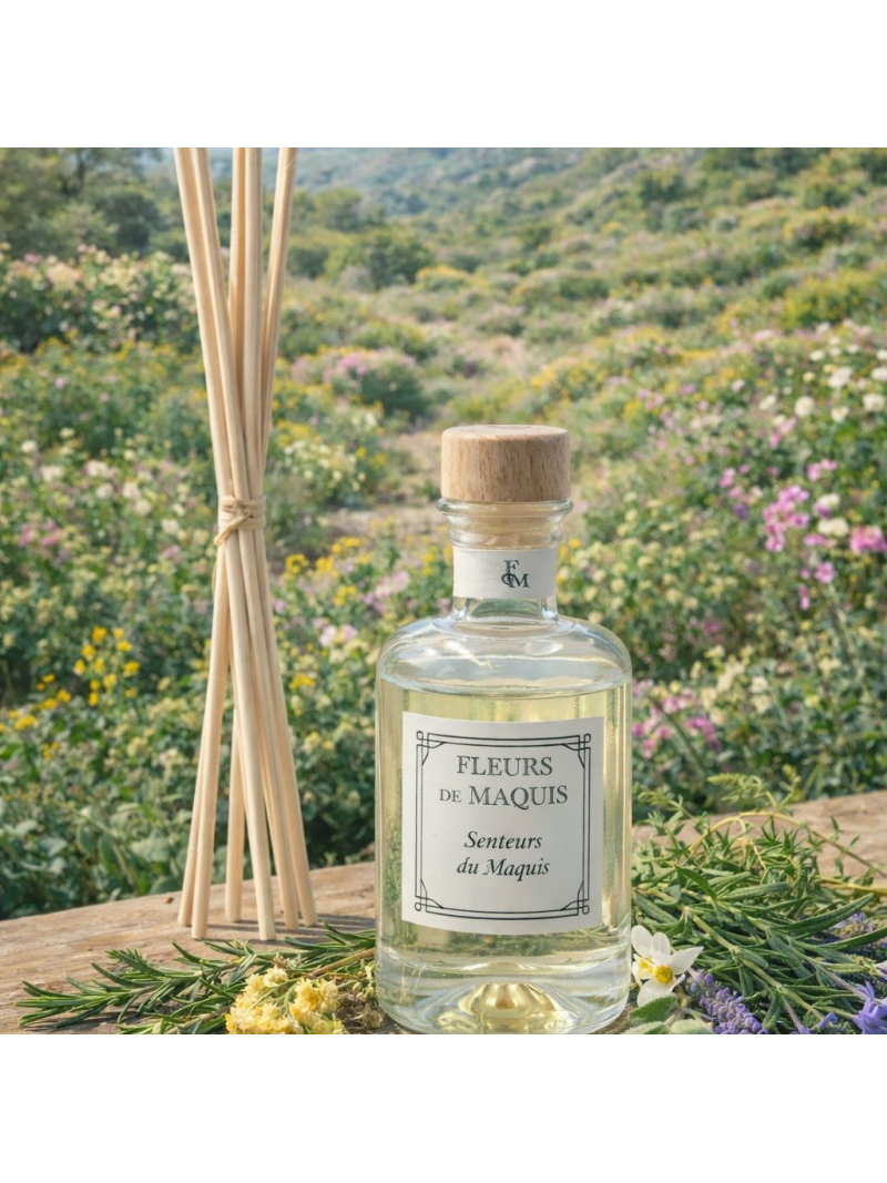 Senteurs du Maquis, un diffuseur d’ambiance aromatique inspiré de la force végétale du maquis corse.