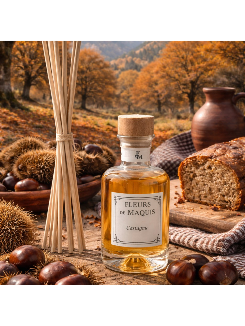 Castagnu, un diffuseur d’ambiance chaleureux et gourmand inspiré de la châtaigne.