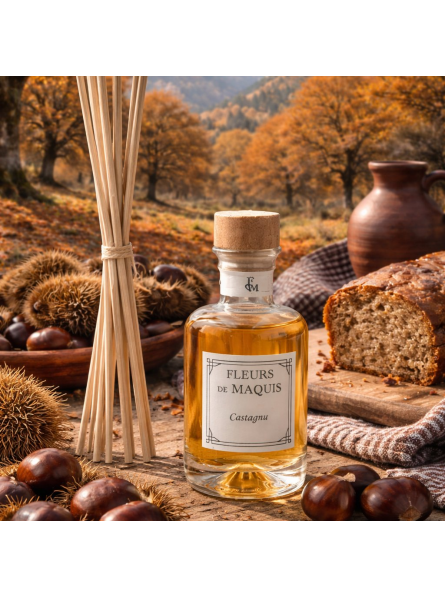 Castagnu, un diffuseur d’ambiance chaleureux et gourmand inspiré de la châtaigne.
